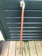 mooie houten wandelstok met koperen paardenhoofd, Ophalen of Verzenden, Zo goed als nieuw