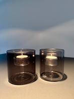 Glazen theelichthouder, twee stuks, Huis en Inrichting, Woonaccessoires | Kandelaars en Kaarsen, Overige materialen, Nieuw, Ophalen of Verzenden