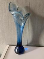 Blauwe murano  vaas - decoratief object, 50 tot 75 cm, Blauw, Ophalen of Verzenden, Glas