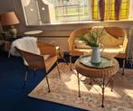3 delige brocante rieten/rotan zithoek, Tuin en Terras, Tuinsets en Loungesets, Ophalen, Gebruikt, Bank