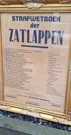 Grote lijst met tekst Strafwetboek der zatlappen🍺, Verzamelen, Ophalen, Reclamebord, Gebruikt, .