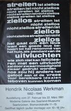 Hendrik Nicolaas Werkman, fraaie affiche Duitse tentoonstell, Antiek en Kunst, Kunst | Litho's en Zeefdrukken, Ophalen of Verzenden