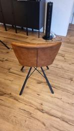 Mooie bruin leren stoelen, Ophalen, Bruin, Zo goed als nieuw, Metaal