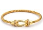 Armband met zircon, Staal, Verzenden, Nieuw, Goud