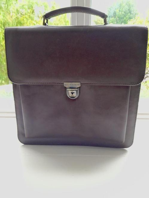 Klassieke luxe leren aktetas Plevier unisex, Computers en Software, Laptoptassen, Zo goed als nieuw, Aktetas, 13 inch, Ophalen of Verzenden