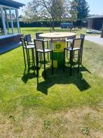 Set van barkrukken met tafel, 2 krukken, Ophalen of Verzenden, Gebruikt, 60 tot 90 cm