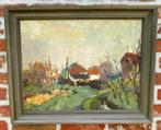 Hendrix Pierre ( 1913 - 1995) Impressionistisch dorpszicht, Antiek en Kunst, Ophalen of Verzenden