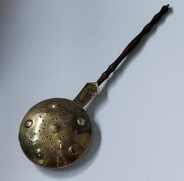 Koperen/Messing Bedpan / beddenverwarmer eind 19e eeuw, Antiek en Kunst, Antiek | Koper en Brons, Ophalen of Verzenden