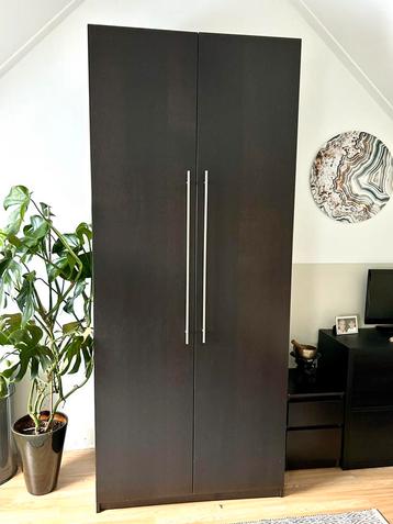 Pax Kast donkerbruin fineer met inrichting 100 x236 beschikbaar voor biedingen