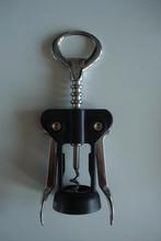 Nieuwe luxe kurkentrekker en flesopener zilver zwart, Ophalen of Verzenden, Nieuw