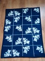 Retro vintage blauw ledikant dekentje met beren, zgan, Ophalen of Verzenden, Zo goed als nieuw, Ledikant