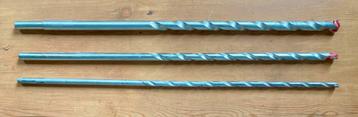 3 Lange Steenboren 40cm, 10/12/14mm, in Bewaarhoes beschikbaar voor biedingen