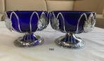 2 Pretty Bristol Blue Glass Bon Bon Dish, Ophalen of Verzenden
