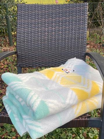 Prachtige dralon vintage deken/ plaid/ picknickkleed  beschikbaar voor biedingen
