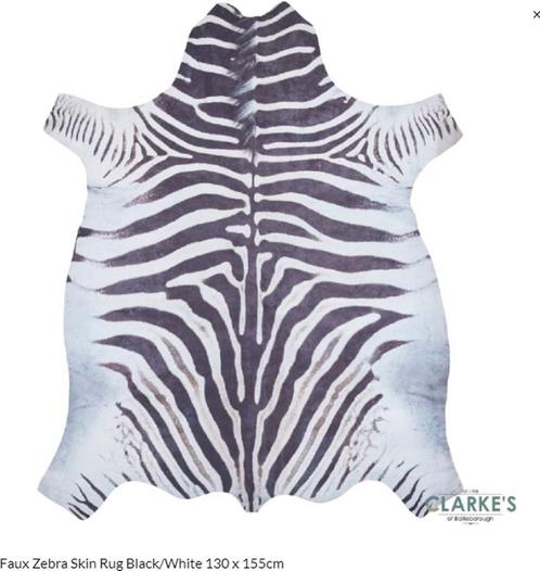 NIEUW! Clarke Vloerkleed Faux Zebra Skin 130x155 cm€ 29.49, Huis en Inrichting, Stoffering | Tapijten en Kleden, Nieuw, 100 tot 150 cm