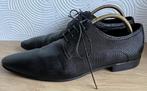 Hugo Boss. Zwarte stijlvolle leren schoenen. Mt 43 1/2., Kleding | Heren, Schoenen, Zwart, Ophalen of Verzenden, Zo goed als nieuw