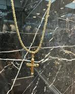 14k Gouden Koningsketting met kruis, Ophalen of Verzenden, Nieuw, Goud