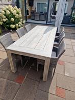Tuintafel met 6 rotan stoelen, Ophalen, 6 zitplaatsen, Zo goed als nieuw, Tuinset