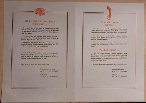 Origineel officieel document "ereburger van Breda". ww2, Verzamelen, Militaria | Tweede Wereldoorlog, Landmacht, Boek of Tijdschrift