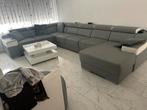 Grote grijze hoekbank 'Kasteel' gratis, Huis en Inrichting, Gebruikt, 100 tot 125 cm, Hoekbank, 300 cm of meer