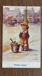 Dudley Buxton.Straatjongen met veger en blik.Niets te doen, Verzamelen, Ophalen of Verzenden, Gelopen, Overige thema's