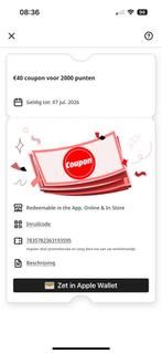Mediamarkt coupon/kortingsbon kaart 40 euro, Eén persoon, Kortingsbon