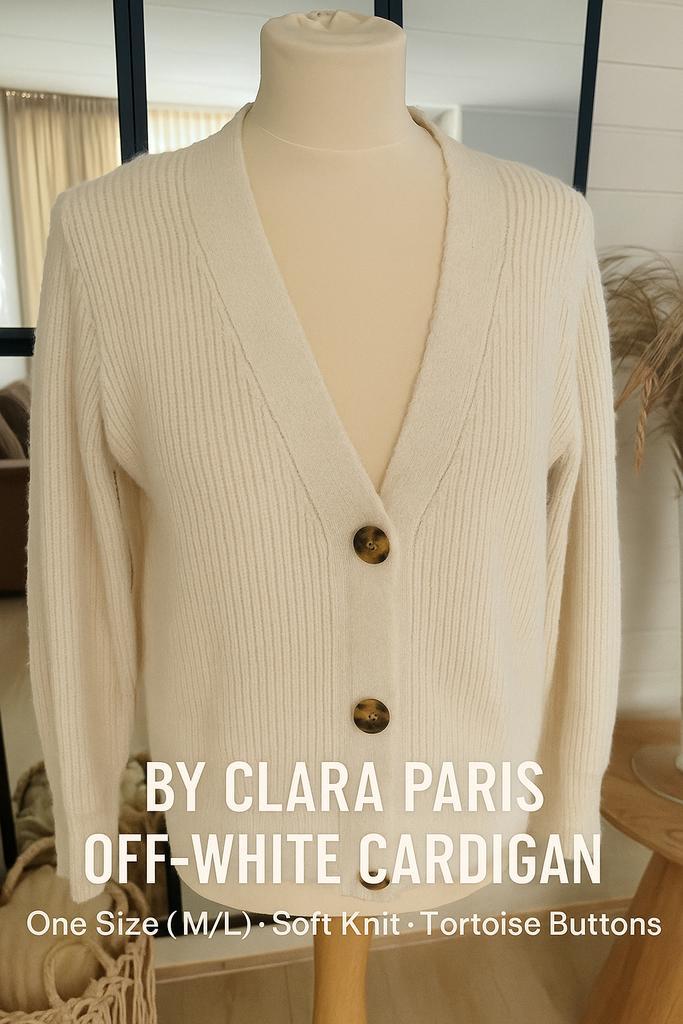 Roomwit Vest Clara Paris Maat: one size, Kleding | Dames, Truien en Vesten, Zo goed als nieuw, Maat 38/40 (M), Wit, Ophalen of Verzenden