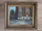 P. Olij - Jacobikerk Utrecht olieverf op doek, Antiek en Kunst, Kunst | Schilderijen | Klassiek, Ophalen