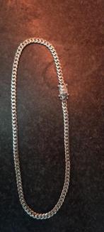 Zilveren Ketting cuban link met Edelsteen - 56cm, Sieraden, Tassen en Uiterlijk, Nieuw, Ophalen of Verzenden, Met edelsteen, Zilver