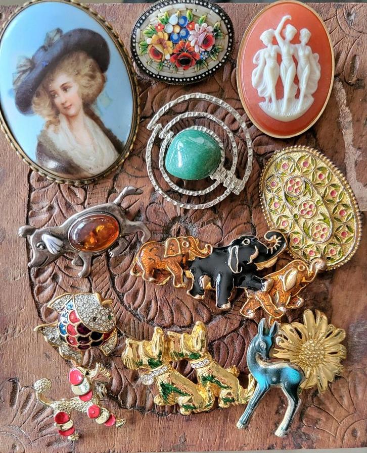 Vintage/Broches/Spelden/Antiek, Antiek en Kunst, Curiosa en Brocante, Ophalen of Verzenden
