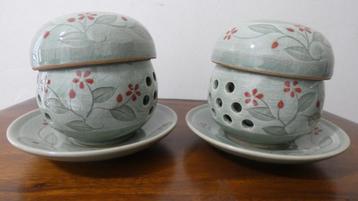 Vintage Aziatische Celadon Crackle theekopje [1498] beschikbaar voor biedingen