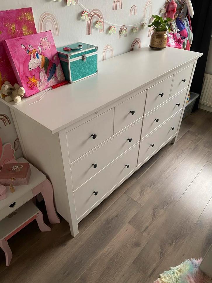 Ikea Hemnes Kast/Commode - Wit Gebeitst, Kinderen en Baby's, Kinderkamer | Commodes en Kasten, Gebruikt, Commode, 90 tot 105 cm