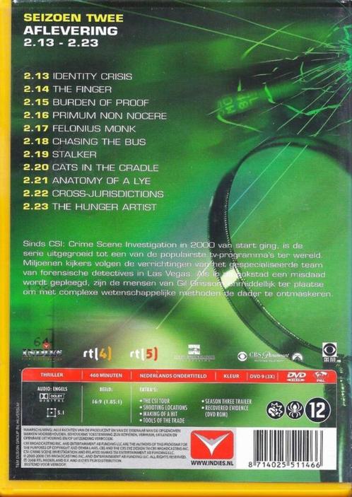 CSI Crime Scene Investigation 2.13-2.23 (Nieuw & Seal) 3 DVD, Cd's en Dvd's, Dvd's | Tv en Series, Nieuw in verpakking, Thriller