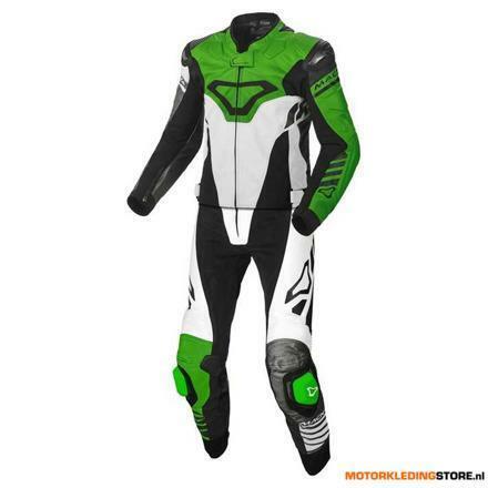 Macna Tracktix 2PC, Wit-Zwart-Groen, Motoren, Kleding | Motorkleding, Nieuw met kaartje, Ophalen of Verzenden