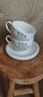 Kop en schotel 'tea' Riverdale, Huis en Inrichting, Ophalen of Verzenden, Zo goed als nieuw, Overige stijlen, Kop(pen) en/of Schotel(s)