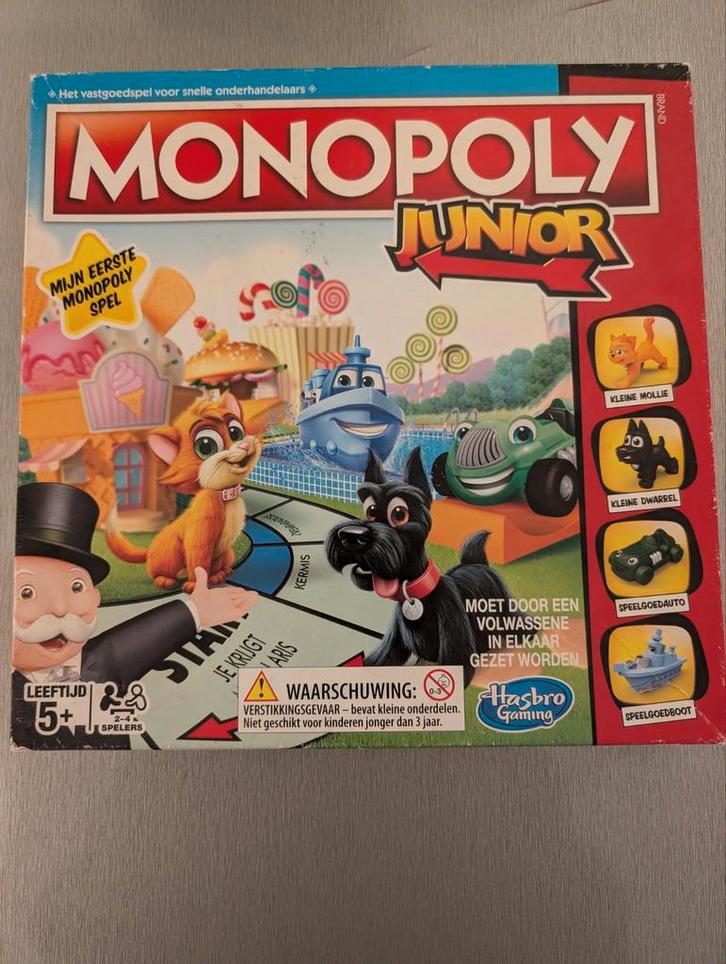 Monopoly Junior - Leuk en leerzaam!, Hobby en Vrije tijd, Gezelschapsspellen | Bordspellen, Gebruikt, Een of twee spelers, Drie of vier spelers