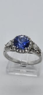 Zilveren Ring met Aquamarijn - Maat 21, Ophalen of Verzenden