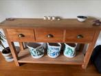 Sidetable teakhout zijtafel, Huis en Inrichting, Tafels | Sidetables, Teakhout, 200 cm of meer, Ophalen of Verzenden, Zo goed als nieuw