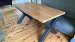Eettafel / Bureau eiken met staal, Zo goed als nieuw, Vijf personen of meer, 150 tot 200 cm, Rechthoekig