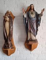 Gipsen Maria en Heilig hart beeld, Antiek en Kunst, Ophalen