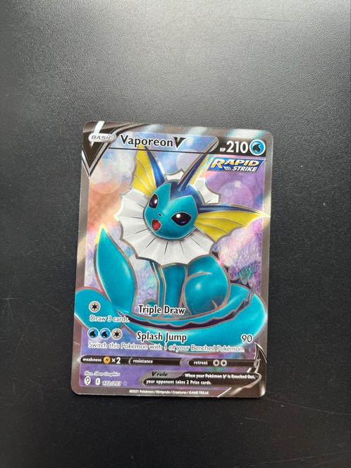 Vaporeon V 172/203, Hobby en Vrije tijd, Verzamelkaartspellen | Pokémon, Zo goed als nieuw, Losse kaart, Foil, Verzenden