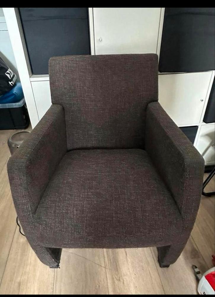2 Bruine Fauteuils in Nette Staat, Huis en Inrichting, Fauteuils, Gebruikt, Stof, 75 tot 100 cm, Ophalen