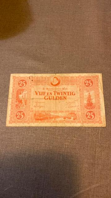 25 gulden 1930 Nederland Willem van oranje gebruikt biljet  beschikbaar voor biedingen