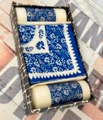 Vintage 1960-1970 cadeau cado servetten kaarsen delftsblauw, Overige materialen, Blauw, Nieuw, Ophalen of Verzenden