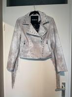 Desigual vintage suedine jack met fringe franjes studs mt 38, Maat 38/40 (M), Wit, Ophalen of Verzenden, Desigual