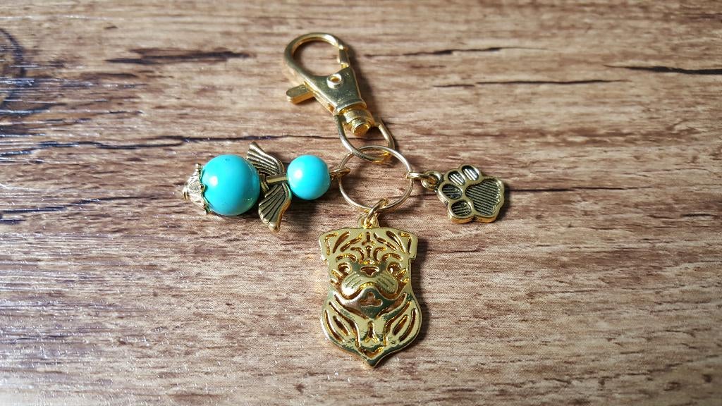 Tasanger Keychain Pug Mopshond beschermengeltje, Verzenden, Nieuw, Overige kleuren, Handtas