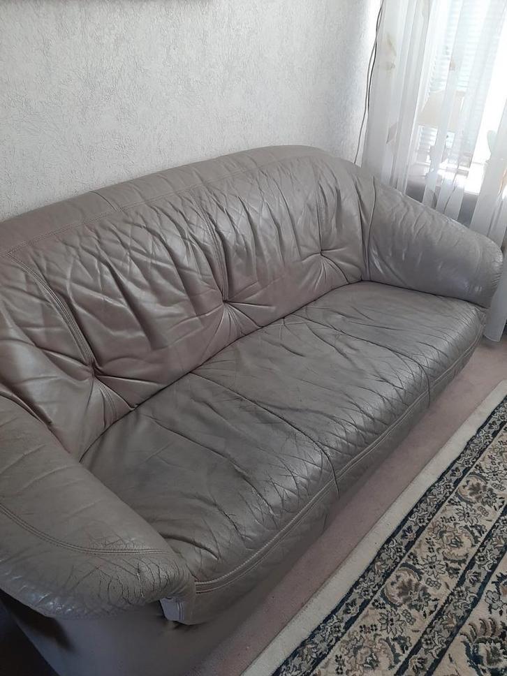 Zitbank en stoelen - gebruikte staat, Huis en Inrichting, Banken | Bankstellen, Gebruikt, Rechte bank, Driepersoons, 200 tot 250 cm