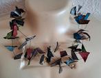 Kleurrijke Ketting van Geverfd Rubber, Sieraden, Tassen en Uiterlijk, Kettingen, Ophalen of Verzenden, Zo goed als nieuw, Overige kleuren