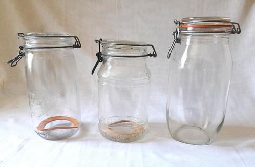 3 Mooie Weckflessen uit Grootmoeders tijd, Huis en Inrichting, Keuken | Potten en Pannen, Zo goed als nieuw, Overige typen, Glas