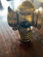 Antieke messing mijnwerkerslamp met groene lens, Ophalen